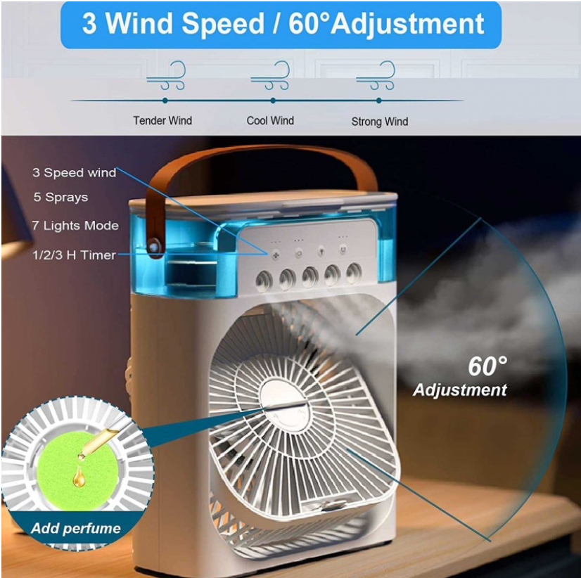 Portable Air Cooler Fan, Mini Evaporative Air Cooler